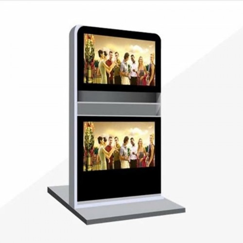 LCD Display Indoor Floor Standing Double Up and Down LCD Advertising Player